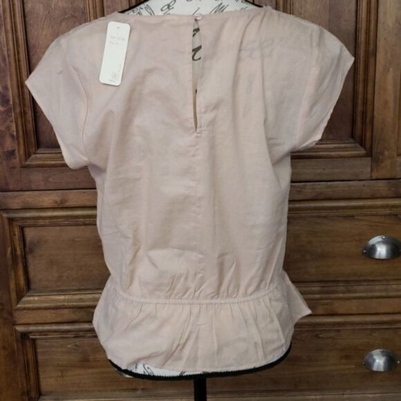 Japna Embroidered Boho Short Sleeve Peplum Blouse Top (NWT) - Picture 5 of 6